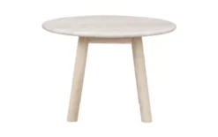 Taransay soffbord Ø60 beige travertin/vitpigmenterad ek