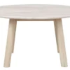 Taransay soffbord Ø90 beige travertin/vitpigmenterad ek