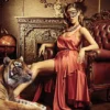 Tavla Red Silk, 150x100, glas