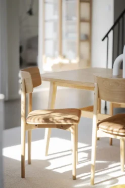 Wolcott stol ek/brunt läder-textil