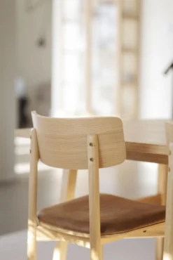 Wolcott stol ek/brunt läder-textil